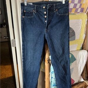 GAP Dark Indigo High-Rise Women's Jeans with Button Fly